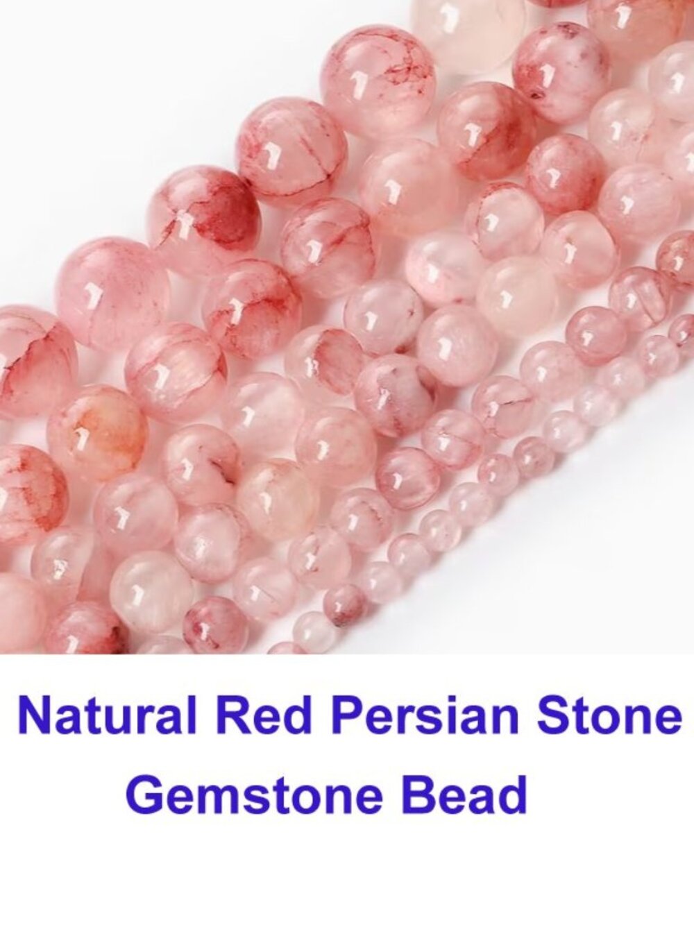 Natural Red Persian Stone Gemstone Bead Strand 15"